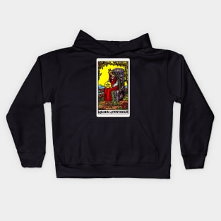 Card #76 - Queen Of Pentacles - Rider Waite Smith Tarot Kids Hoodie